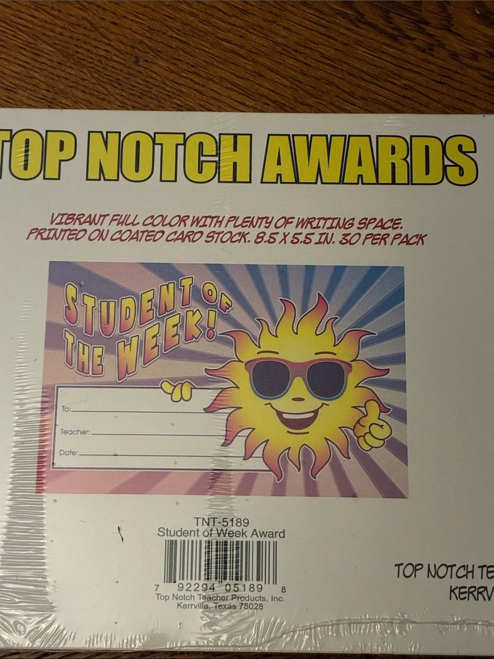 Student of the Week Certificates - Yellow Sun Design
